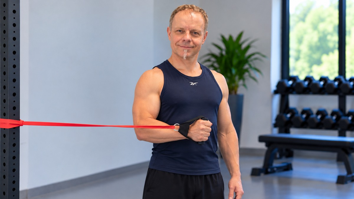 Innenrotation der Schulter mit Widerstandsband